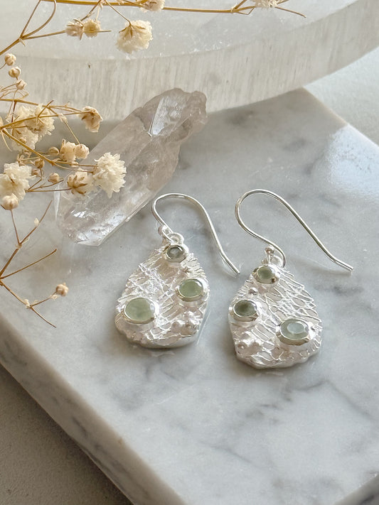 Sidabriniai auskarai su prenitu