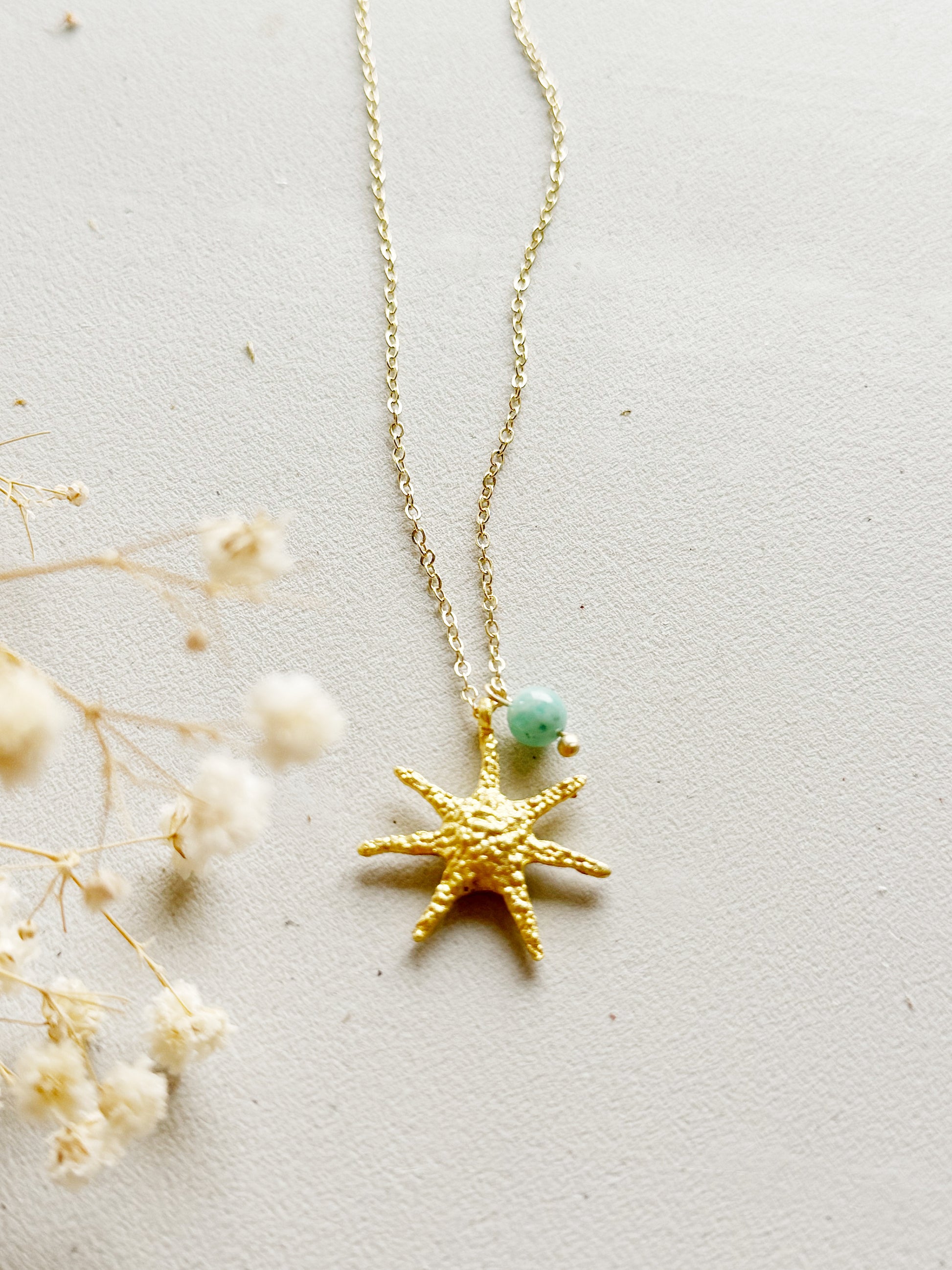 Amazonito kaklo papuošalas "Žvaigždė"