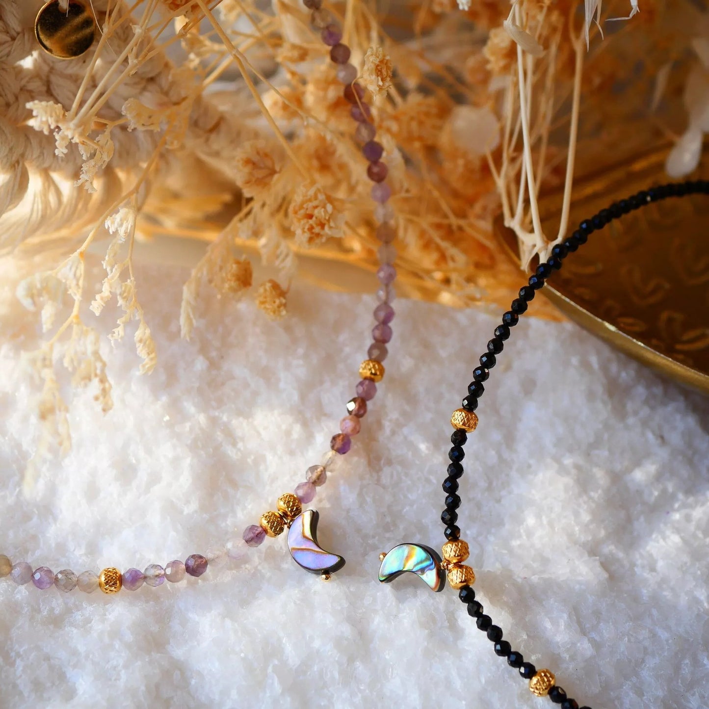 Necklace with spinels "Moon"