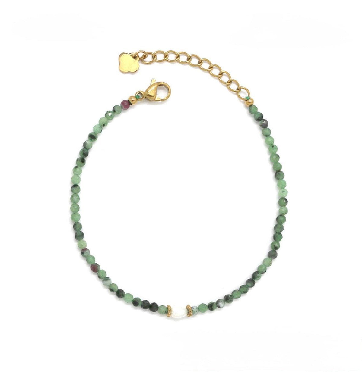 Bracelet with ruby zoisite crystals