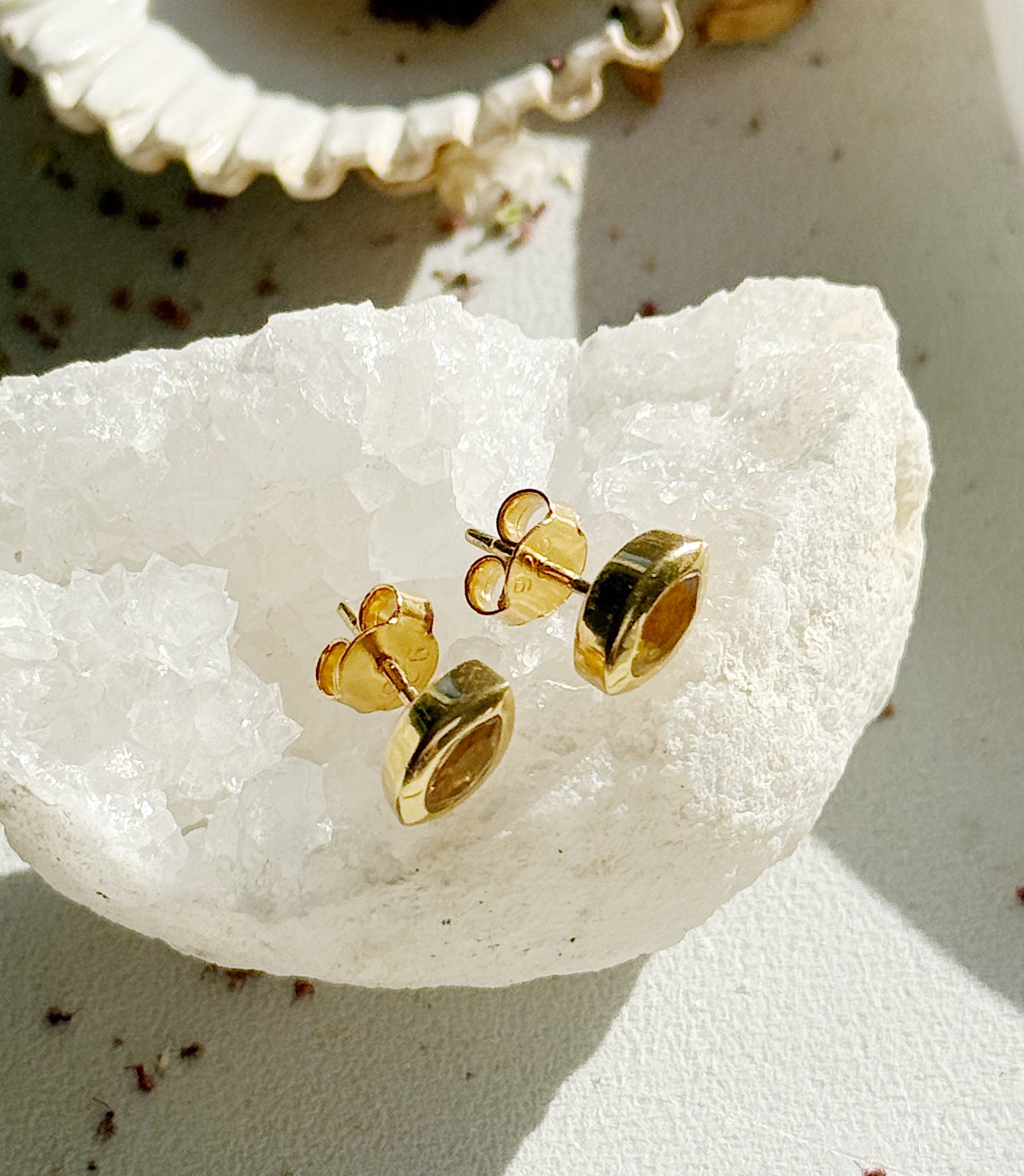 Auskarai su citrino kristalais