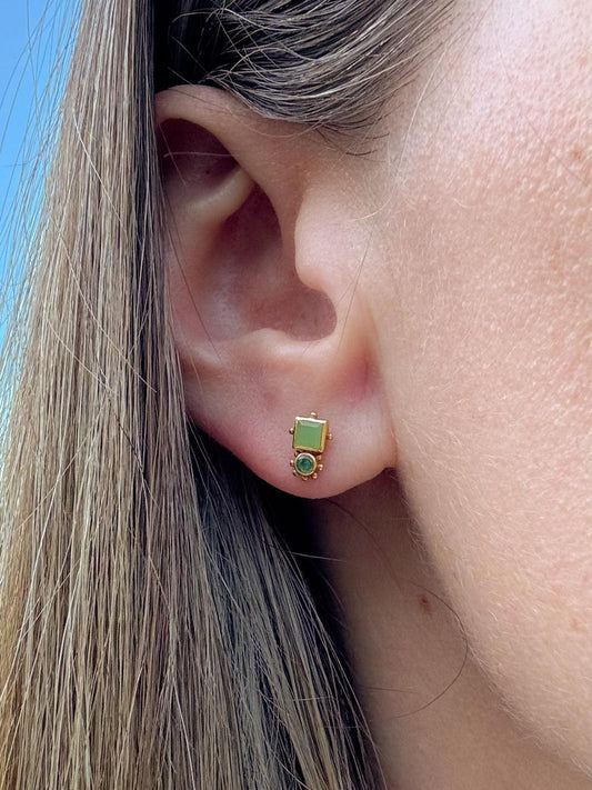 Chalcedono Auskarai "Balansas"