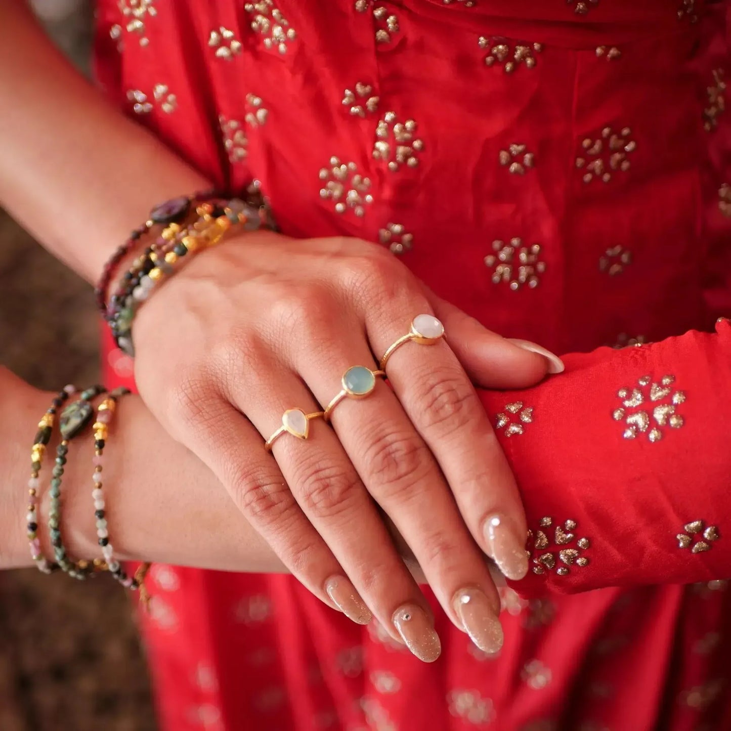 Chalcedono žiedas "Vandenyno siela"