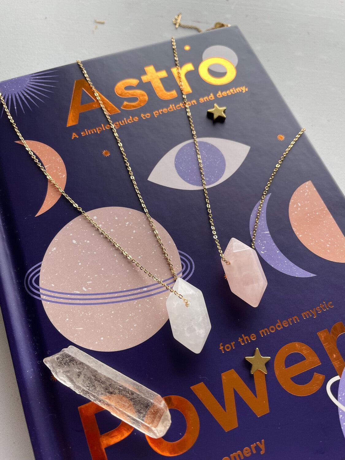 Necklace with Pink Quartz Pendant