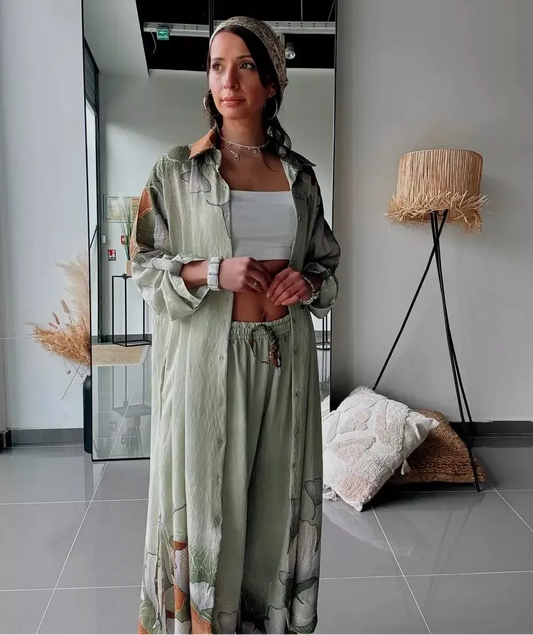 Pants and blouse set “Ginkgo Wind”