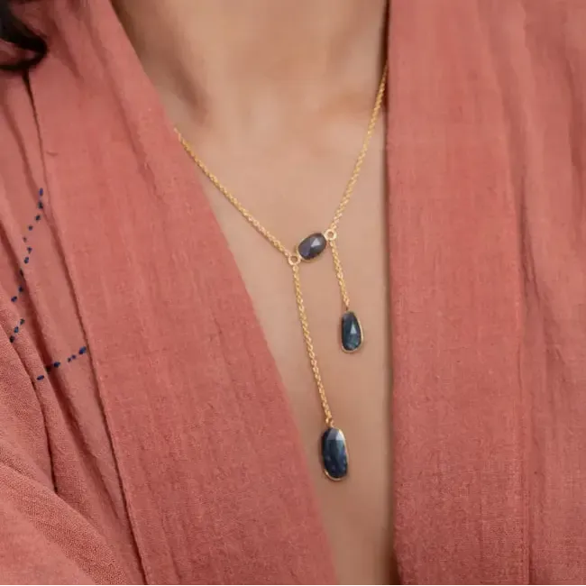 Kianito kaklo papuošalas "Trečioji akis"