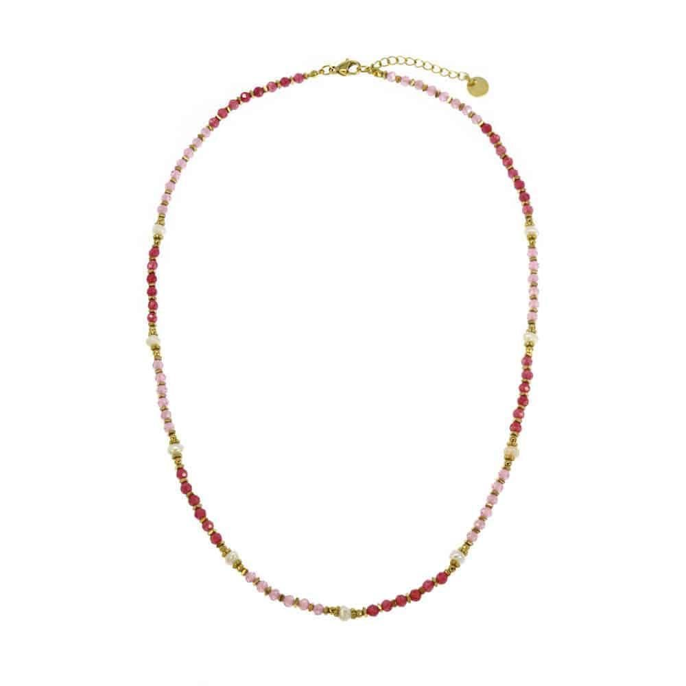 Crystal and pearl necklace