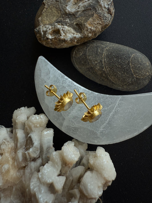 Mėnulio akmens auskarai "Saulės"