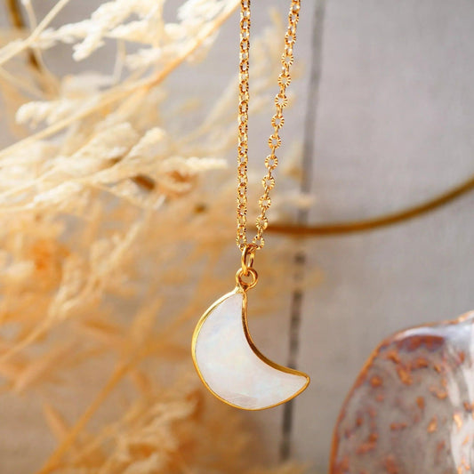 Mėnulio akmens kaklo papuošalas