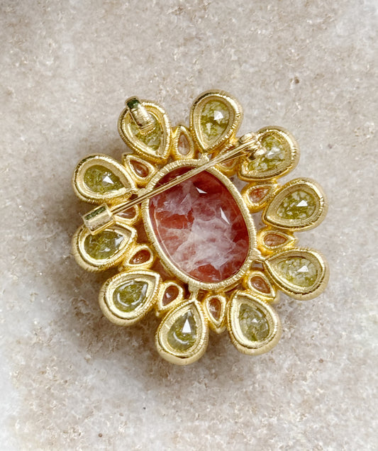 Peridoto ir turmalinų sagė "Pavasaris"