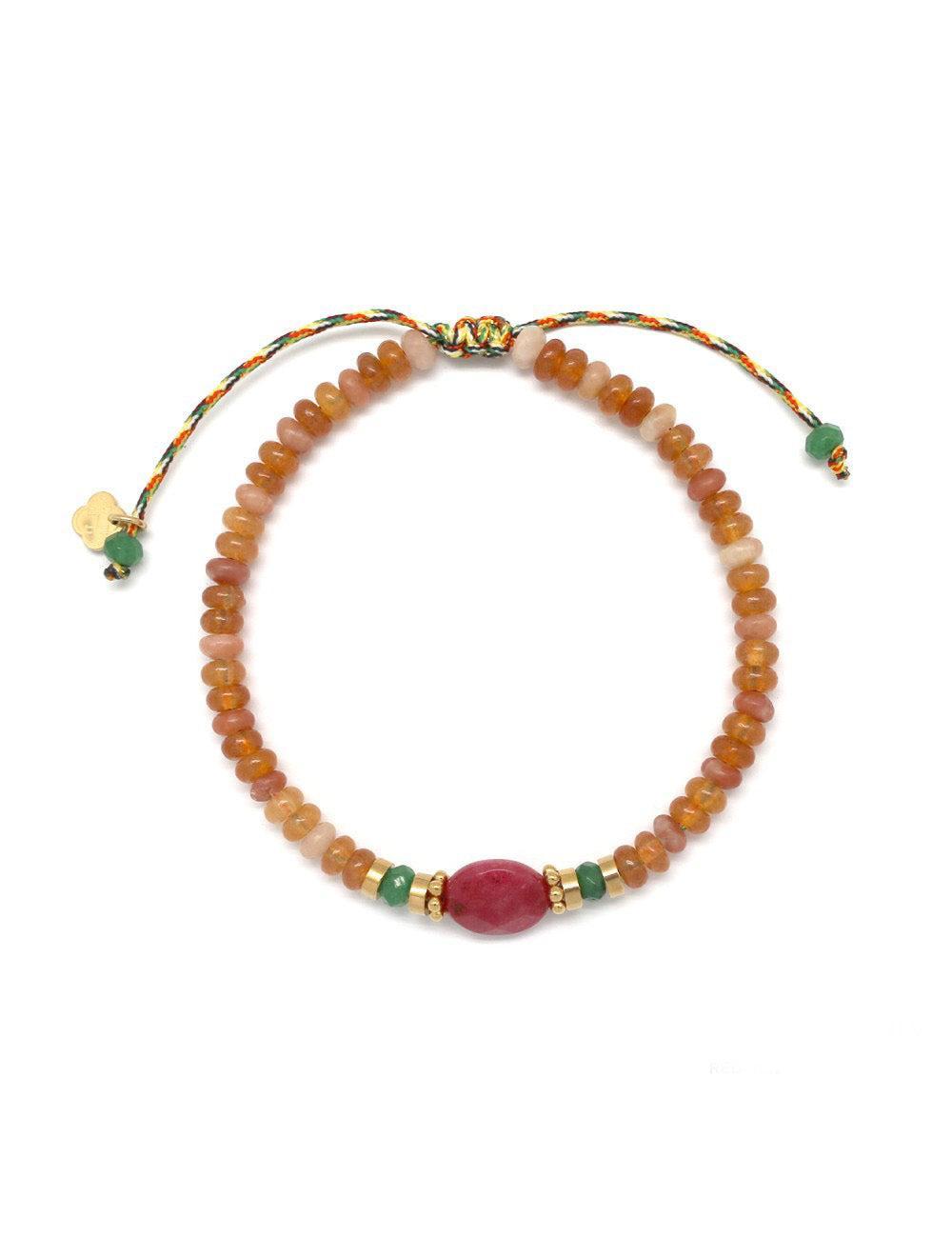 Rodonito ir karneolio apyrankė "Širdies atvėrimas"