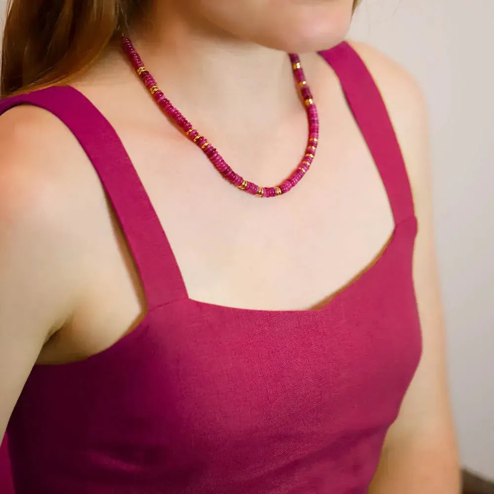 Rhodonite necklace “Heart Gates”