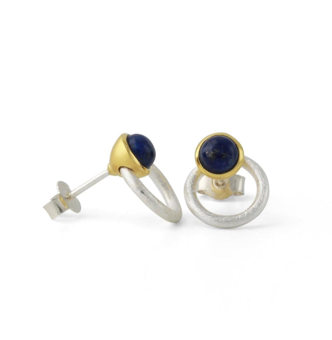 Sidabriniai Auskarai Su Lazurito Kristalais