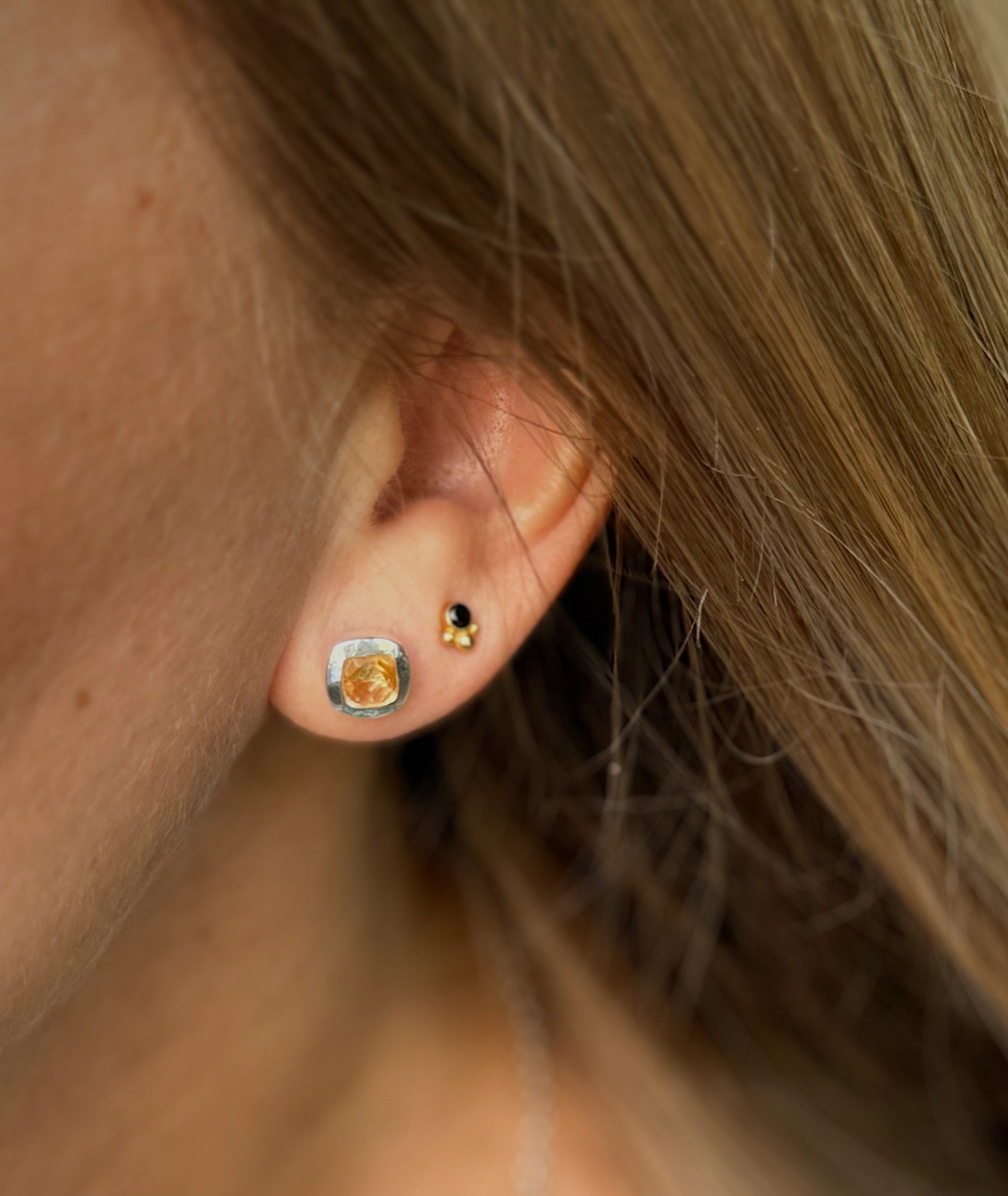 Sidabriniai Citrino Auskarai