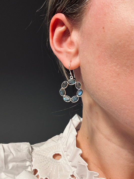 Silver Labradorite Earrings “Karma”