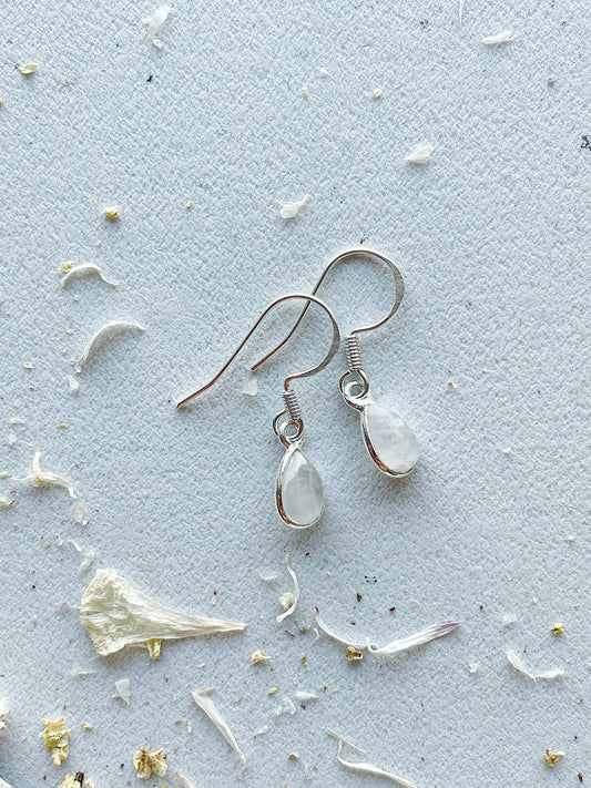 Silver earrings “Moon droplet”