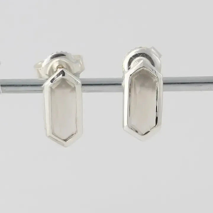 Sidabriniai auskarai su Agato kristalais