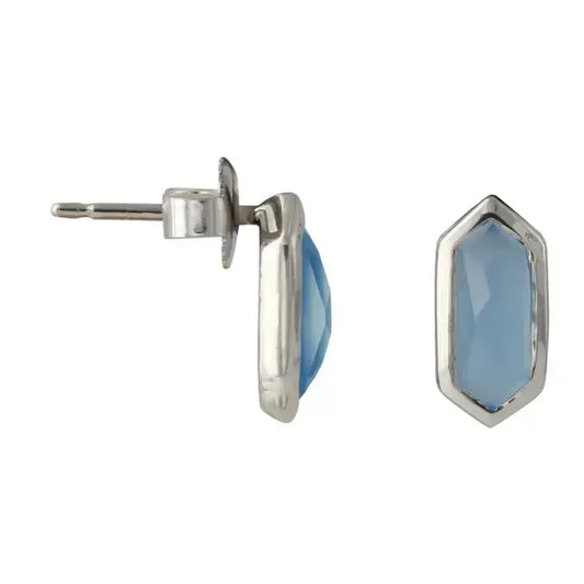 Sidabriniai auskarai su Chalcedono kristalais