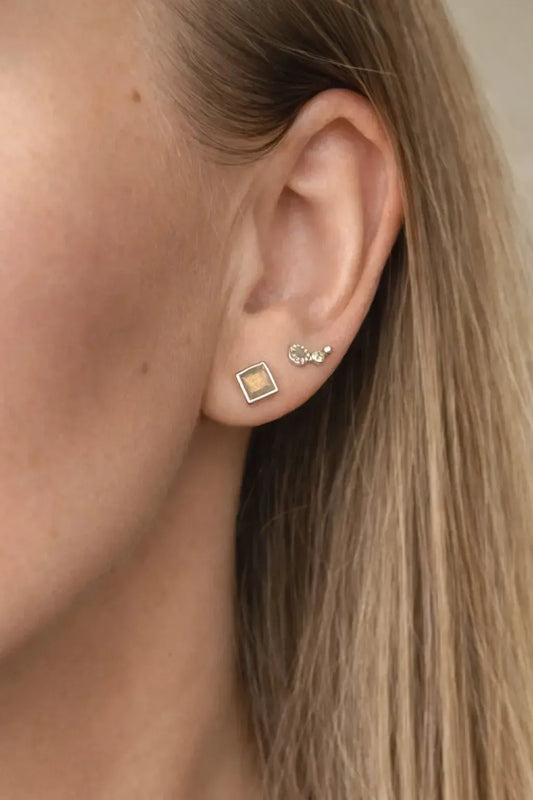 Sidabriniai auskarai su labradoritu