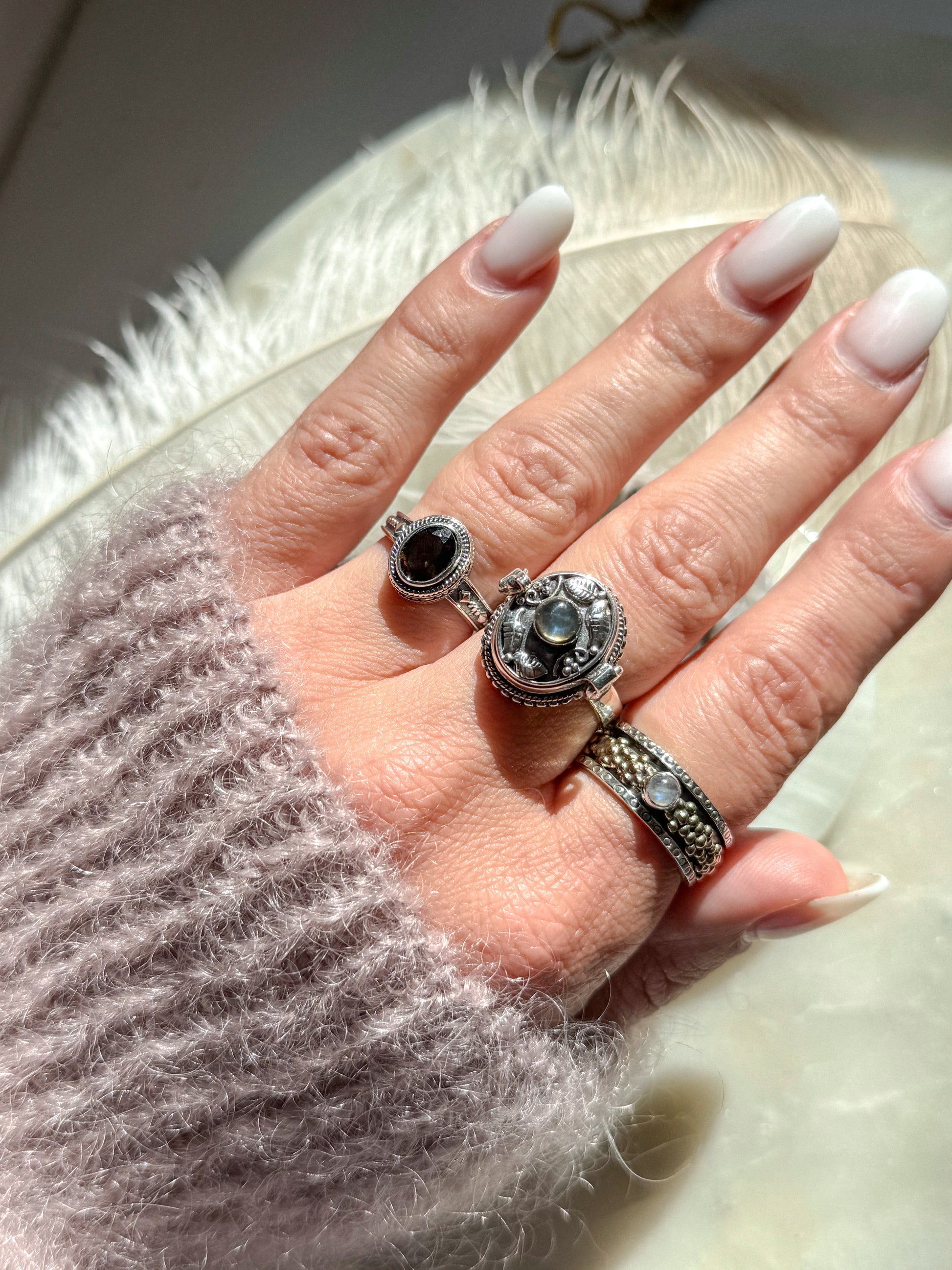 Sidabrinis Žiedas su Dūminiu Kvarcu