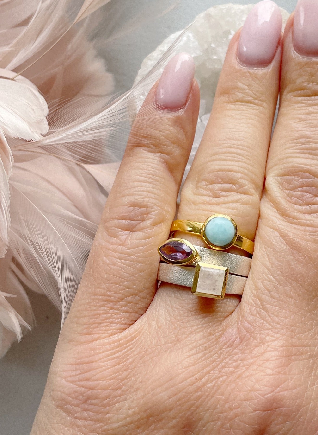 Sidabrinis žiedas su Labradoritu