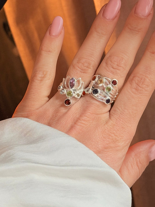 Silver ring “7 Chakras Lotus Ring”