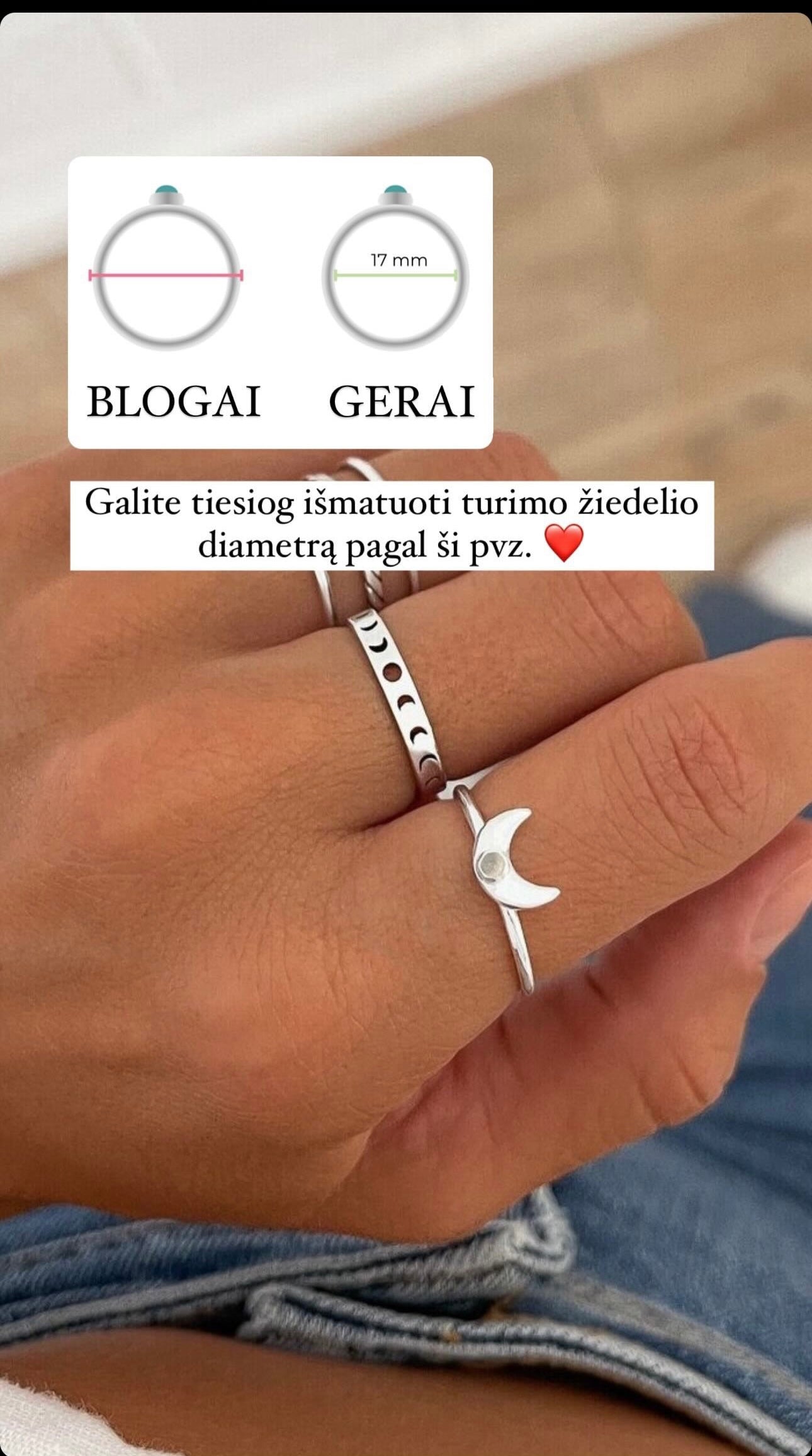 Sidabrinis žiedas su persikiniu mėnulio akmeniu “Lašeliai”