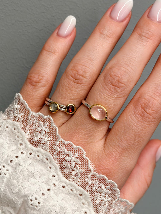 silver ring with labradorite “Protection”