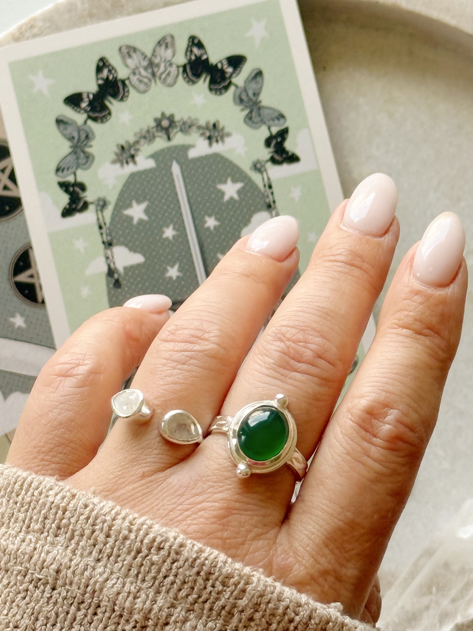 Sidabrinis žiedas su agatu “Augimas”