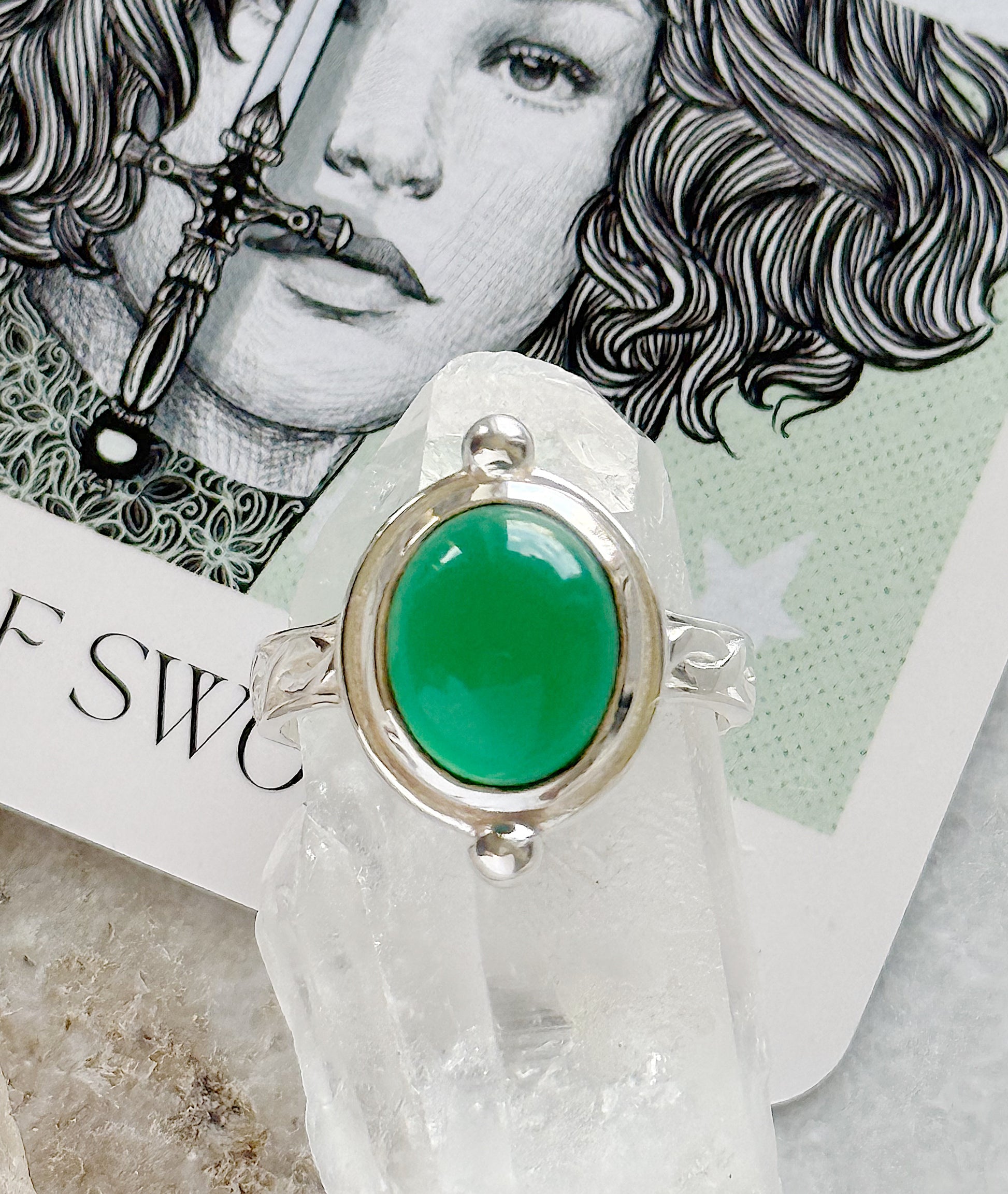 Sidabrinis žiedas su agatu “Augimas”