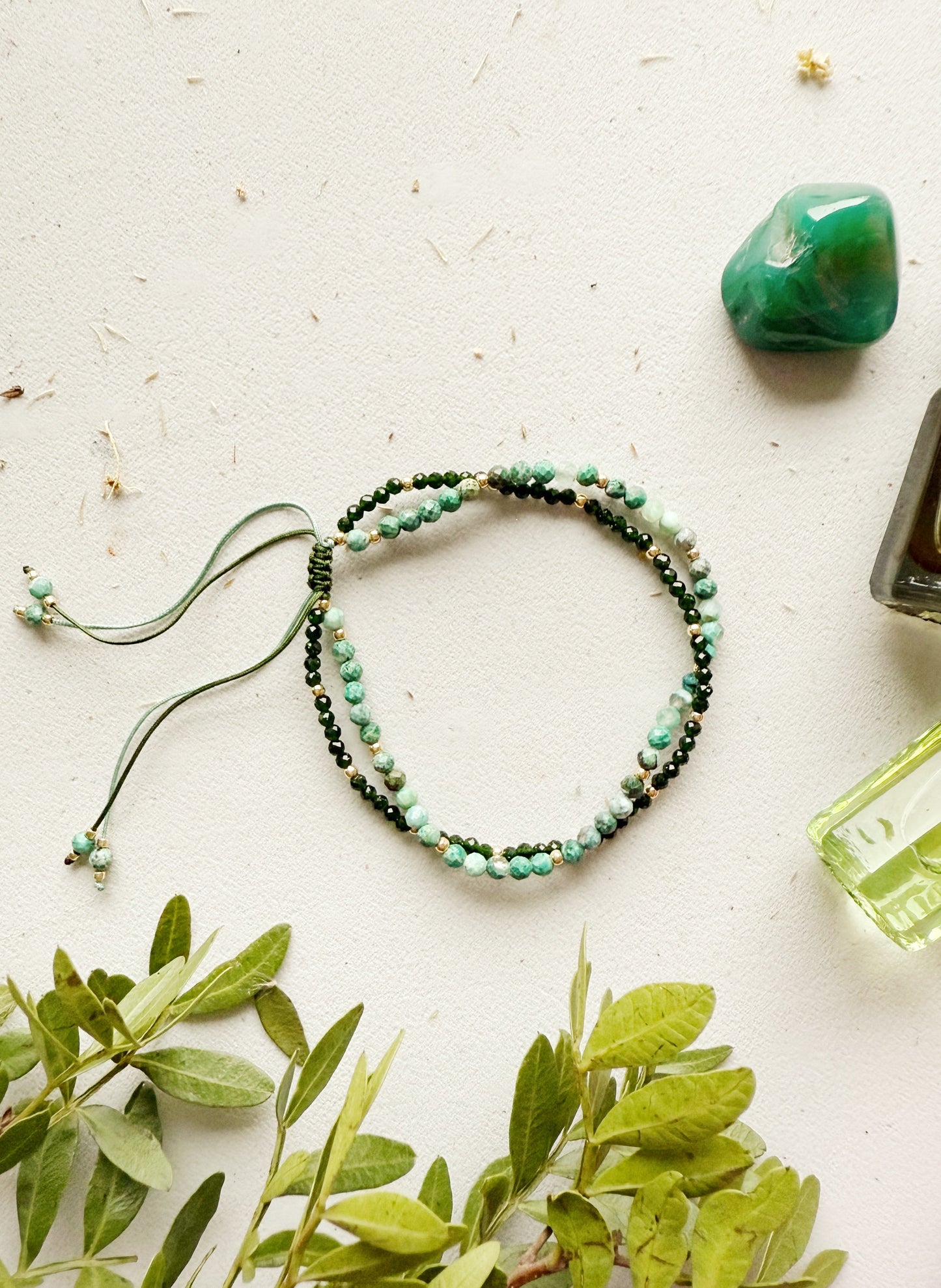 Žaliojo Turmalino ir turkio apyrankė