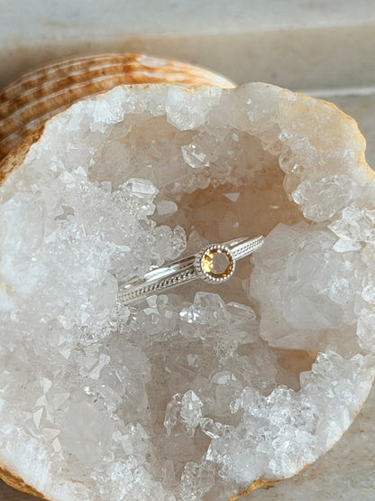 Silver ring with Citrine "Sun"