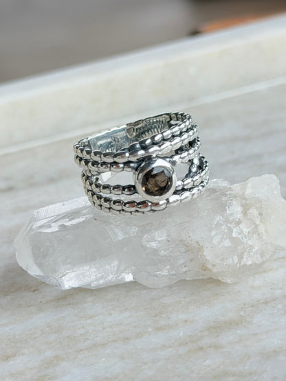 Silver ring with Smoky Quartz