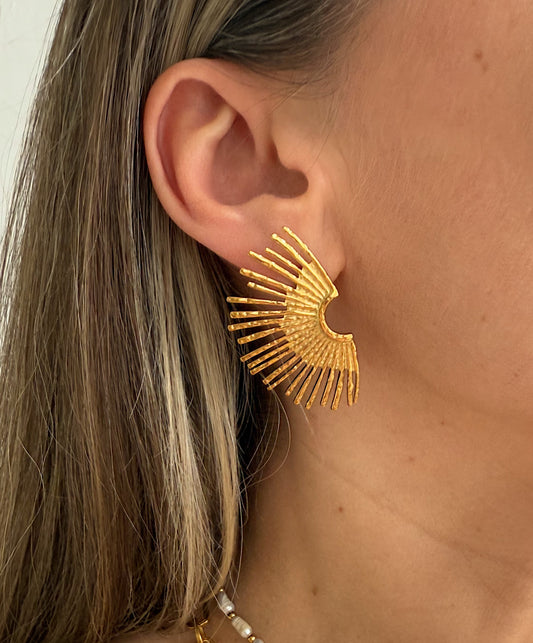 Earrings with labradorite "Feather"