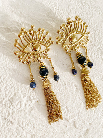 Earrings with lapis lazuli "Karma"