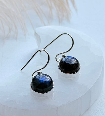 Sidabriniai labradorito auskarai