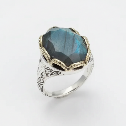 Silver Ring with Labradorite "Growth"