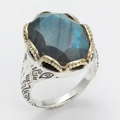 Silver Ring with Labradorite "Growth"