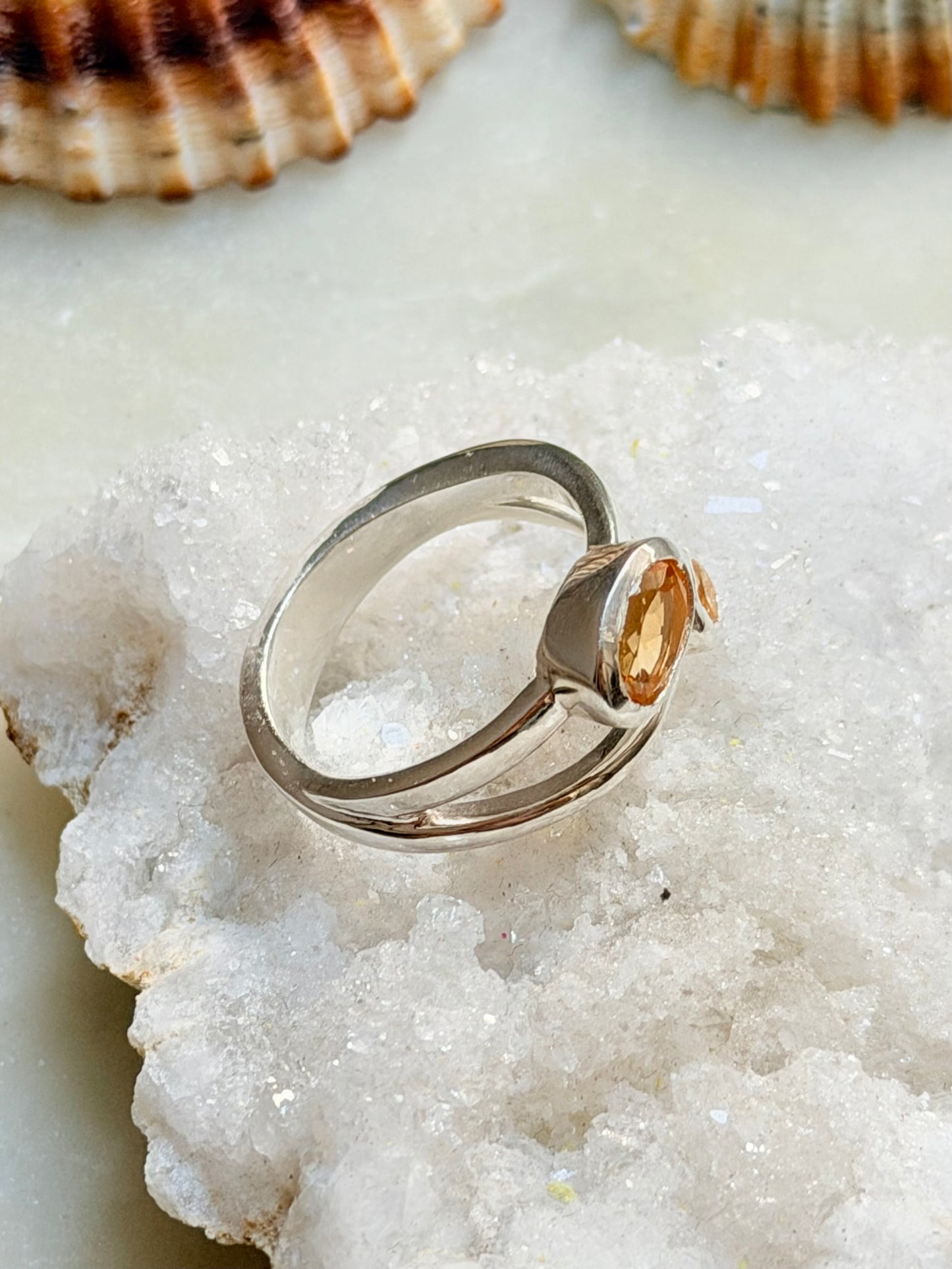 Silver ring with Citrine "Duo"