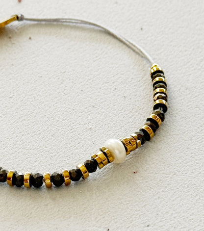 Pyrite and pearl bracelet "Heart"