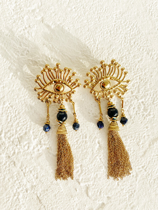 Earrings with lapis lazuli "Karma"