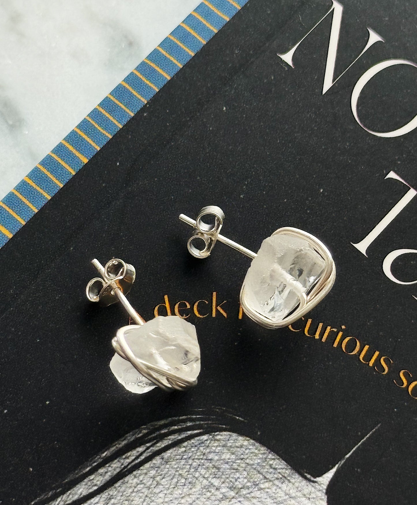 Sidabriniai Kalnų Krištolo auskarai