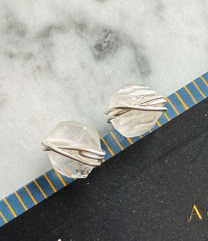 Sidabriniai Kalnų Krištolo auskarai