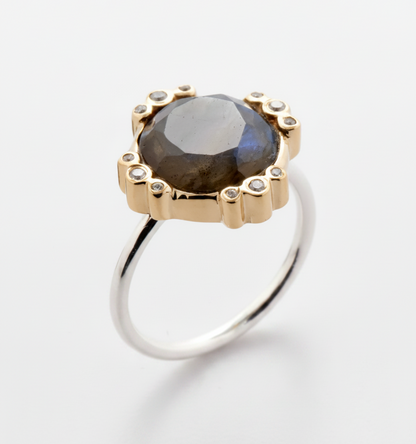 Silver Ring with Labradorite "Growth"