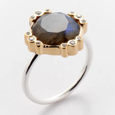 Silver Ring with Labradorite "Growth"