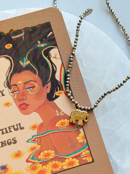 Kaklo vėrinys "Auksinis drambliukas"