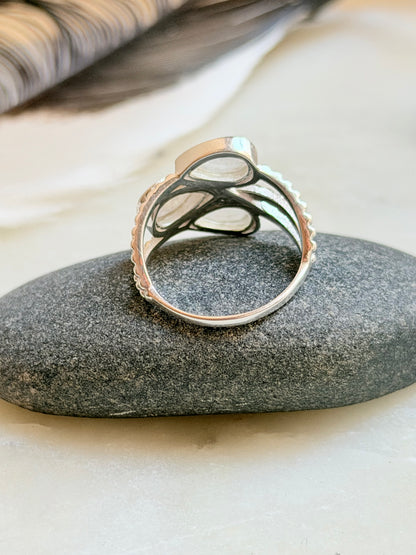 Silver ring with Moonstone "Droplets"