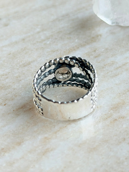 Silver ring with Smoky Quartz