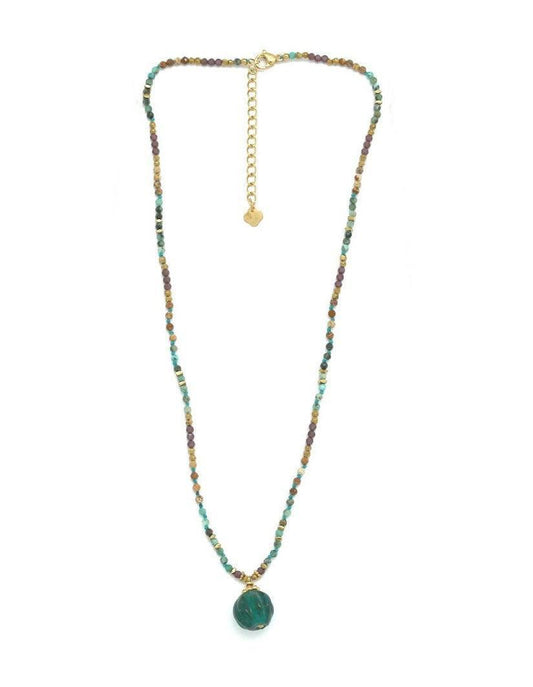 Amazonito kaklo papuošalas "Gelmė"