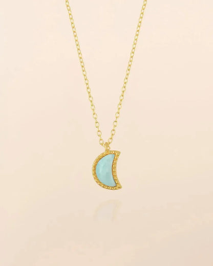 Amazonito kaklo papuošalas "Mėnulis"